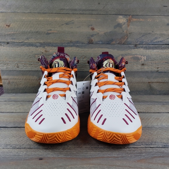 adidas Son of Chi Men's Bounce Basketball Athletic Shoes White Orange Maroon - Picture 5 of 12